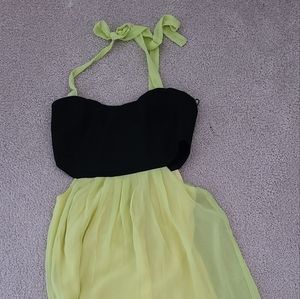 NWT maxi halter dress. Cut out side, sheer lined fabric. Size small